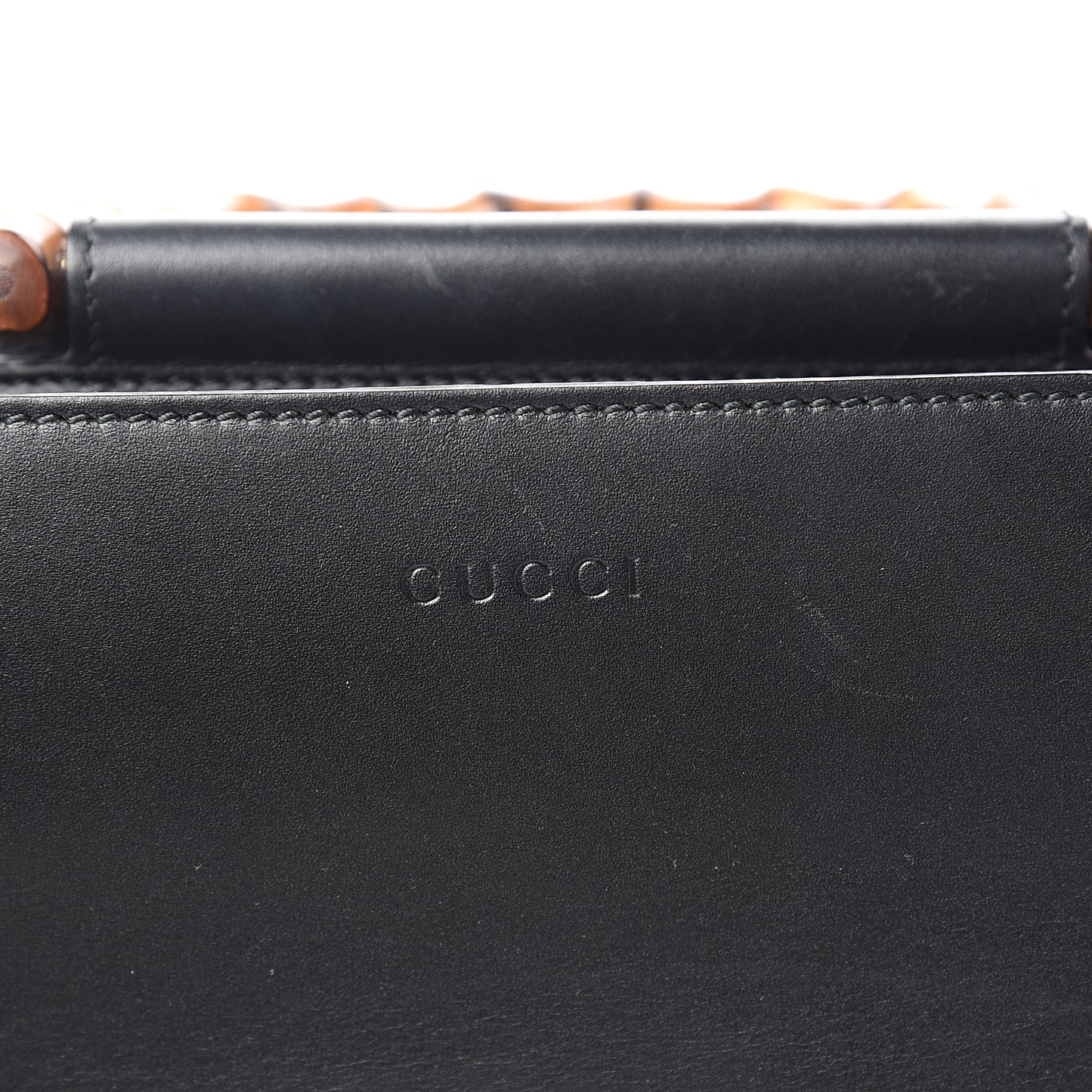 Nappa Bamboo Web Medium Nymphaea Top Handle Bag Black