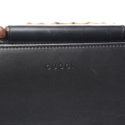 Gucci Nappa Bamboo Web Medium Nymphaea Top Handle Bag Black 9 of 16