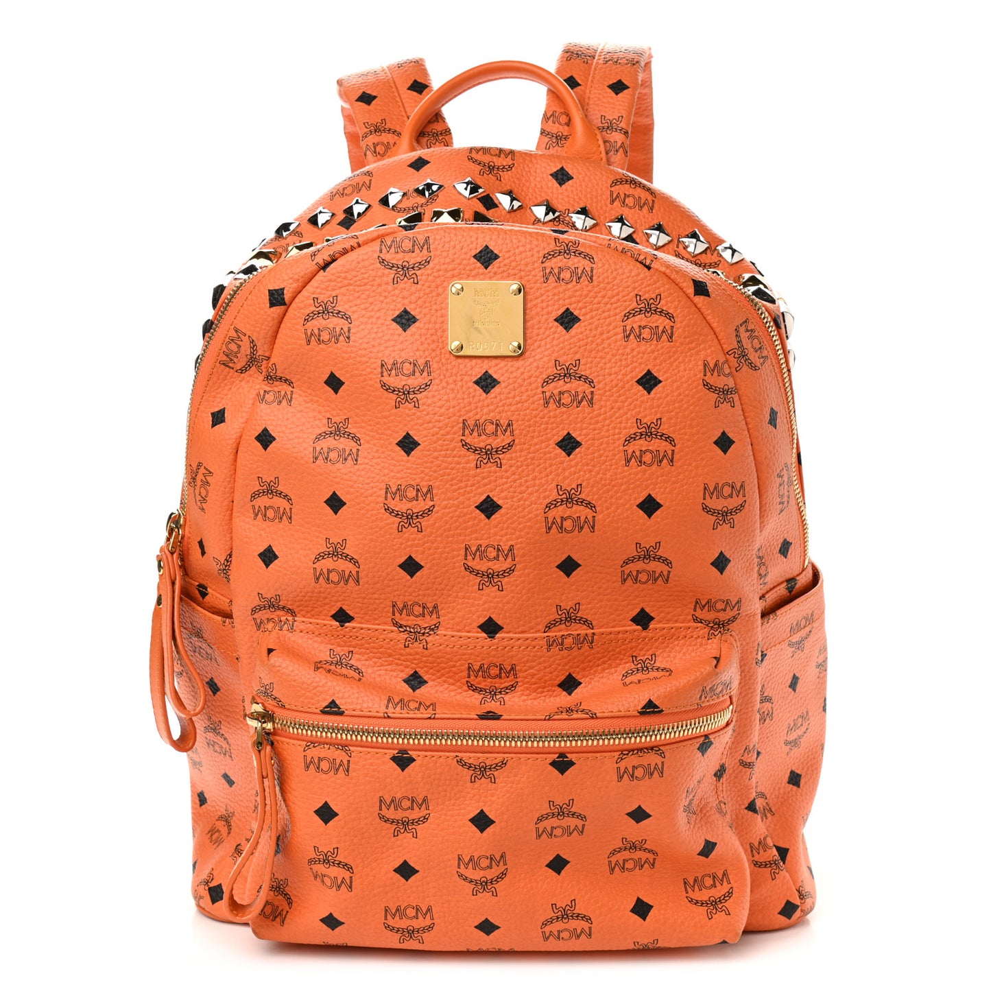 Visetos Crown Stud Medium Stark Backpack Orange