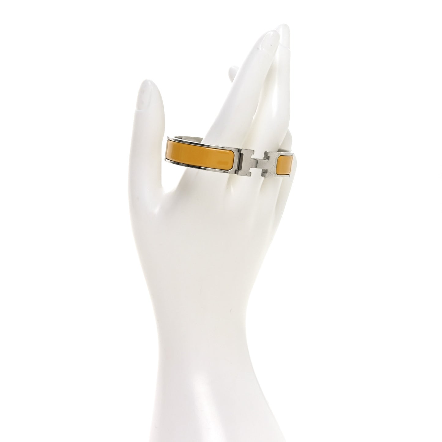 Enamel Narrow Clic Clac H Bracelet GM Jaune Madras