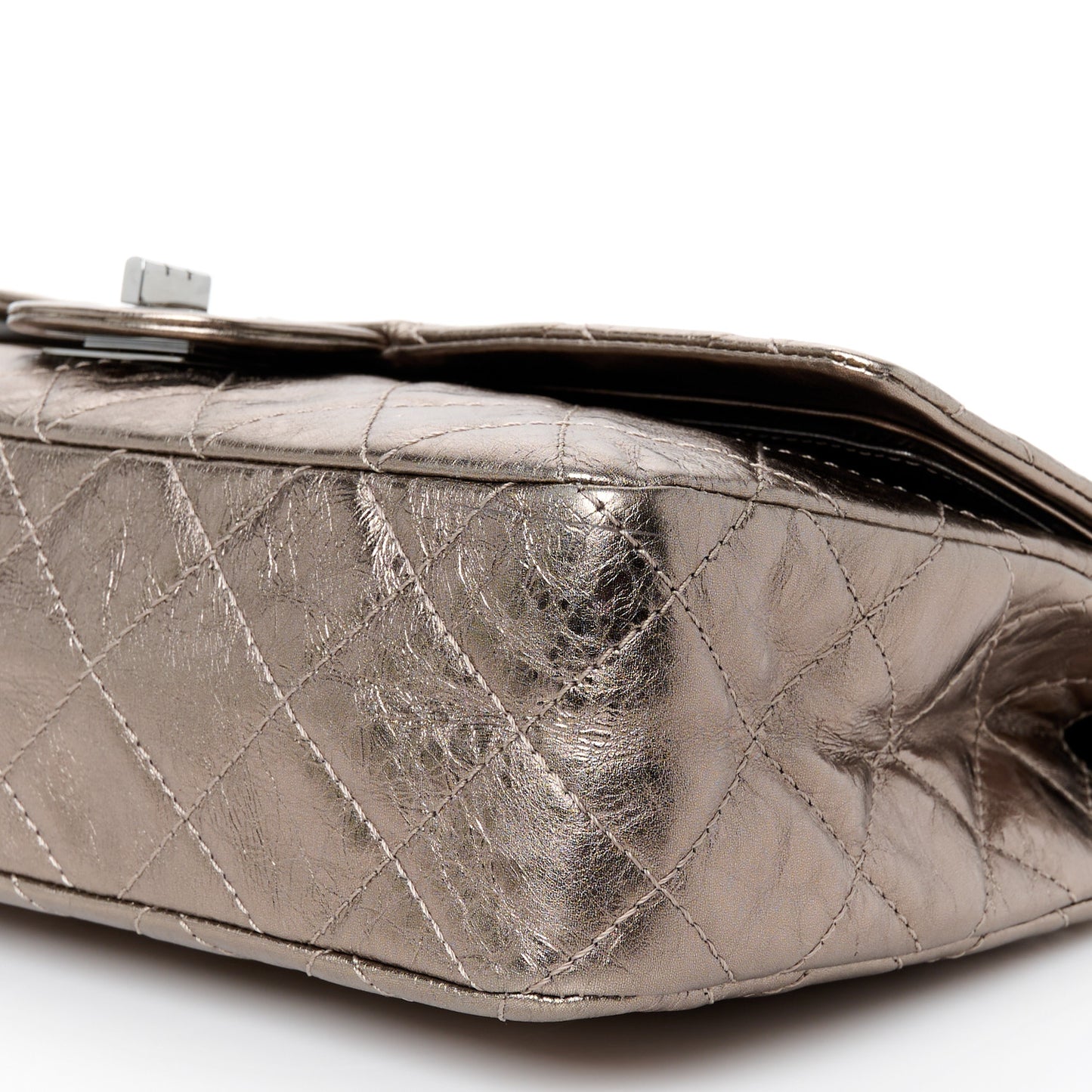 Metallic Aged Calfskin Quilted 2.55 Reissue 227 Flap Pewter