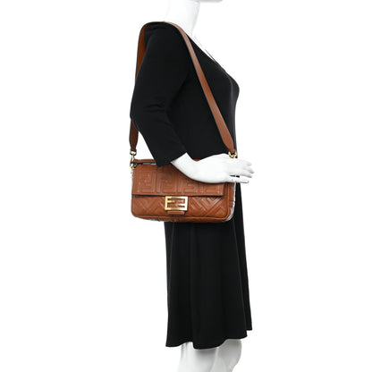 Fendi Nappa FF 1974 Embossed Baguette Coloniale 2 of 11
