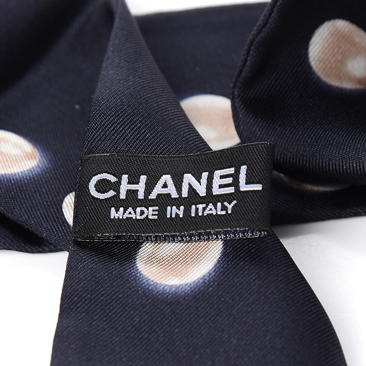 Silk Pearl CC Slim Bandeau Scarf Navy