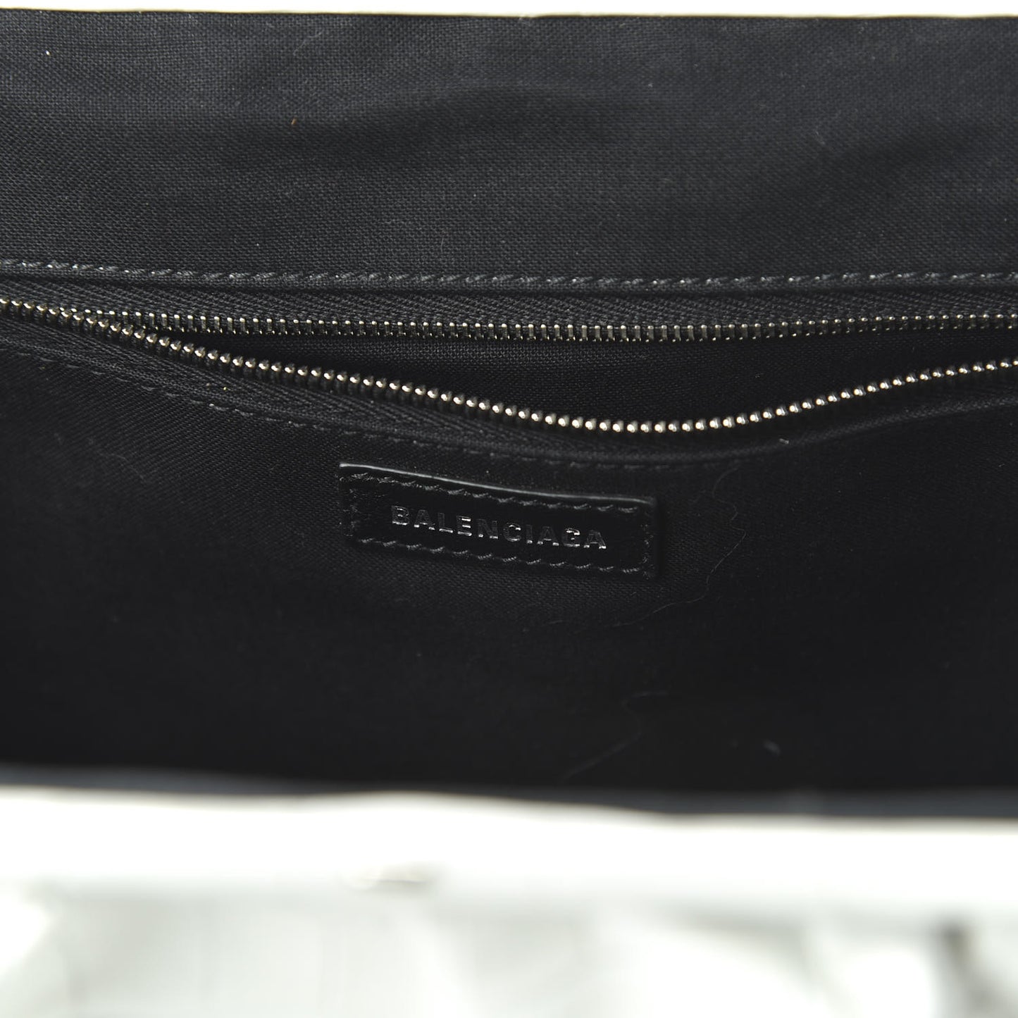 Shiny Supple Calfskin Logo Crocodile Embossed XL Cloud Clutch White