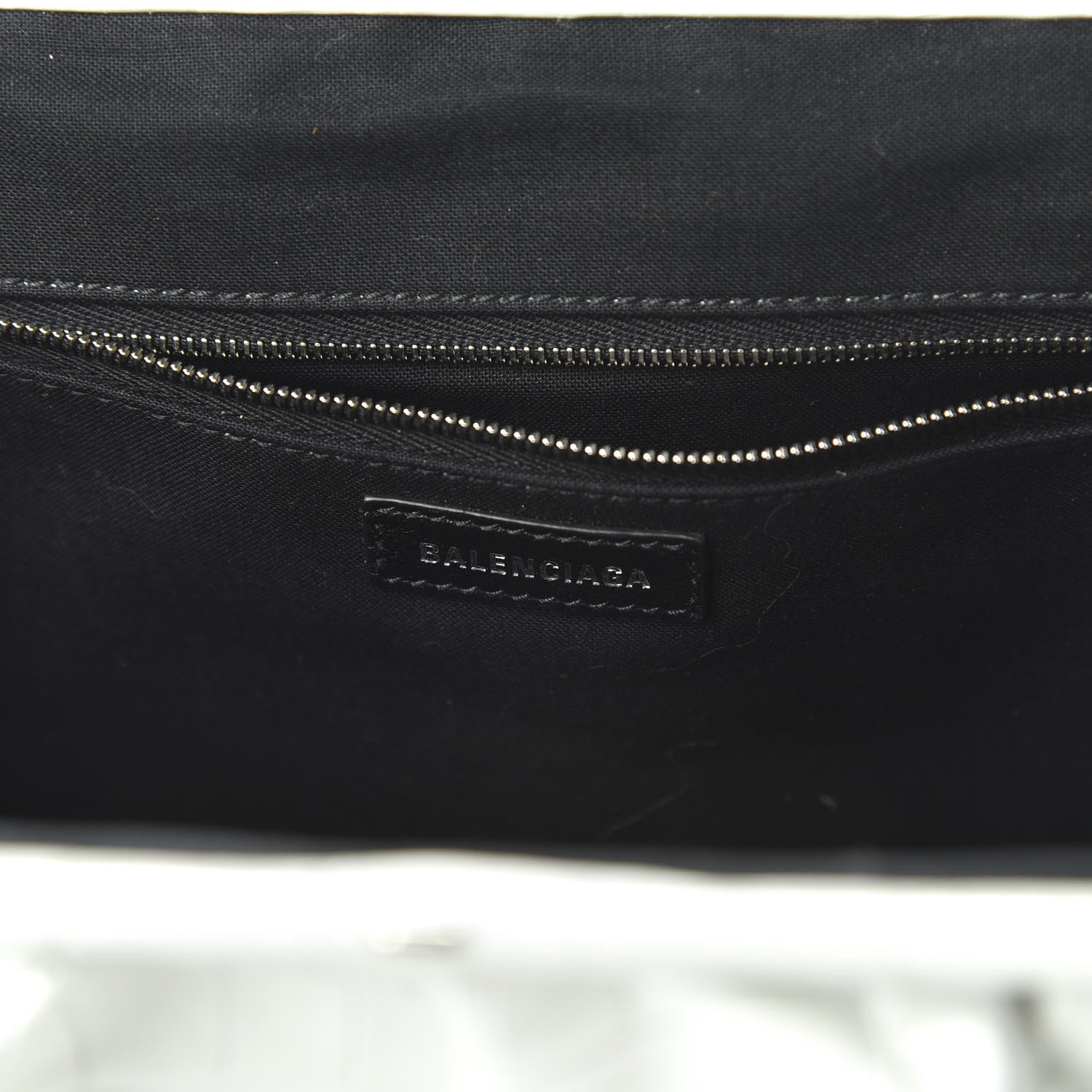 Balenciaga Shiny Supple Calfskin Logo Crocodile Embossed XL Cloud Clutch White 8 of 9