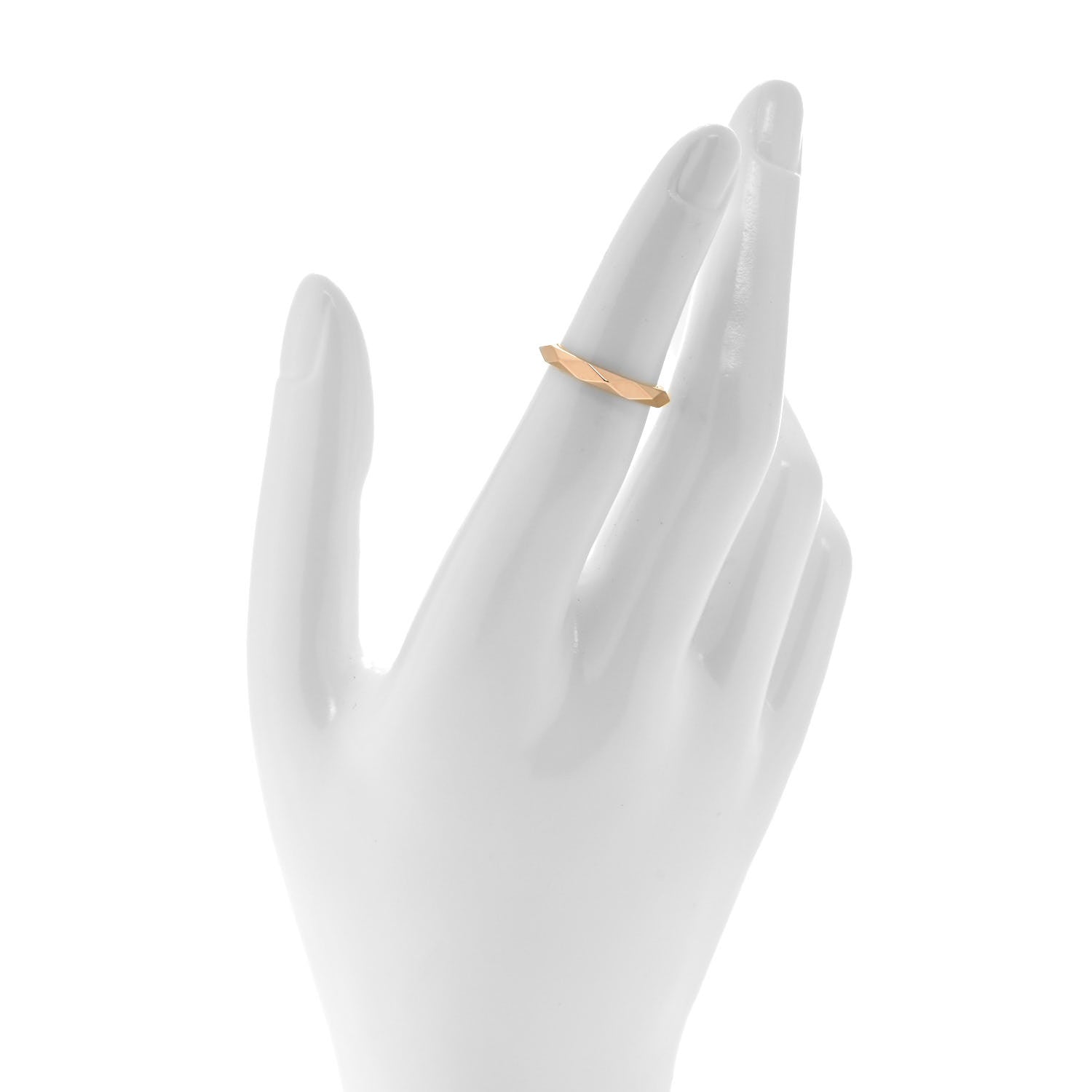 Boucheron 18K Pink Gold Diamond Facette Wedding Band Ring 49 4.75 2 of 4