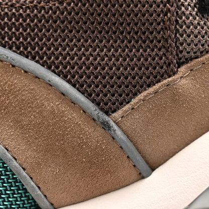 Chanel Nylon Calfskin Suede Womens CC Sneakers 39 Brown Green 11 of 13