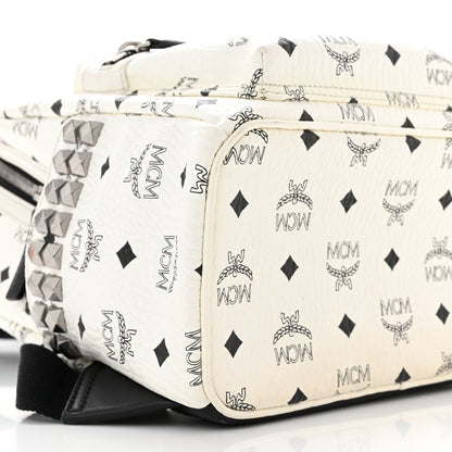 MCM Visetos Small Side Stud Stark Backpack White 9 of 10