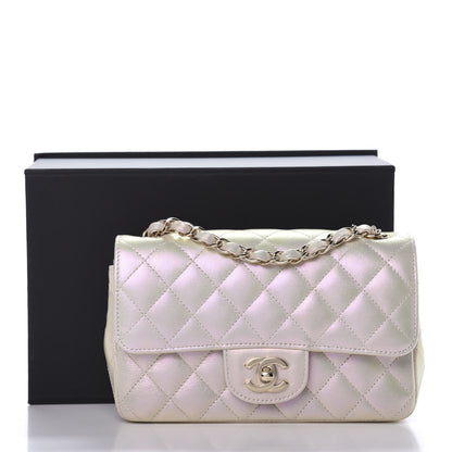 Chanel Iridescent Lambskin Quilted Mini Rectangular Flap Ivory 11 of 11