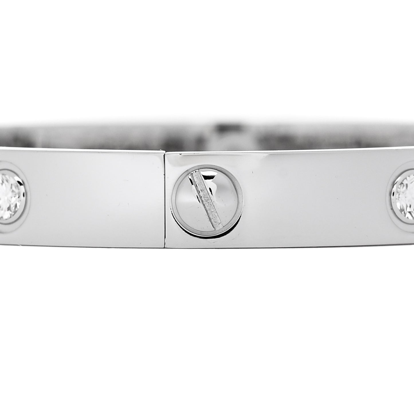18K White Gold 10 Diamond LOVE Bracelet 16