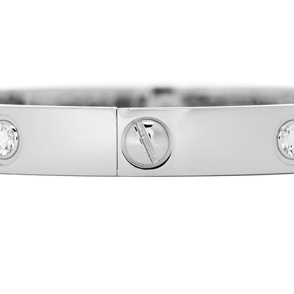 Cartier 18K White Gold 10 Diamond LOVE Bracelet 16 3 of 7