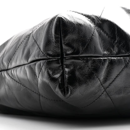 Chanel Glazed Calfskin  Quilted Small Chanel 22 Black 10 of 12