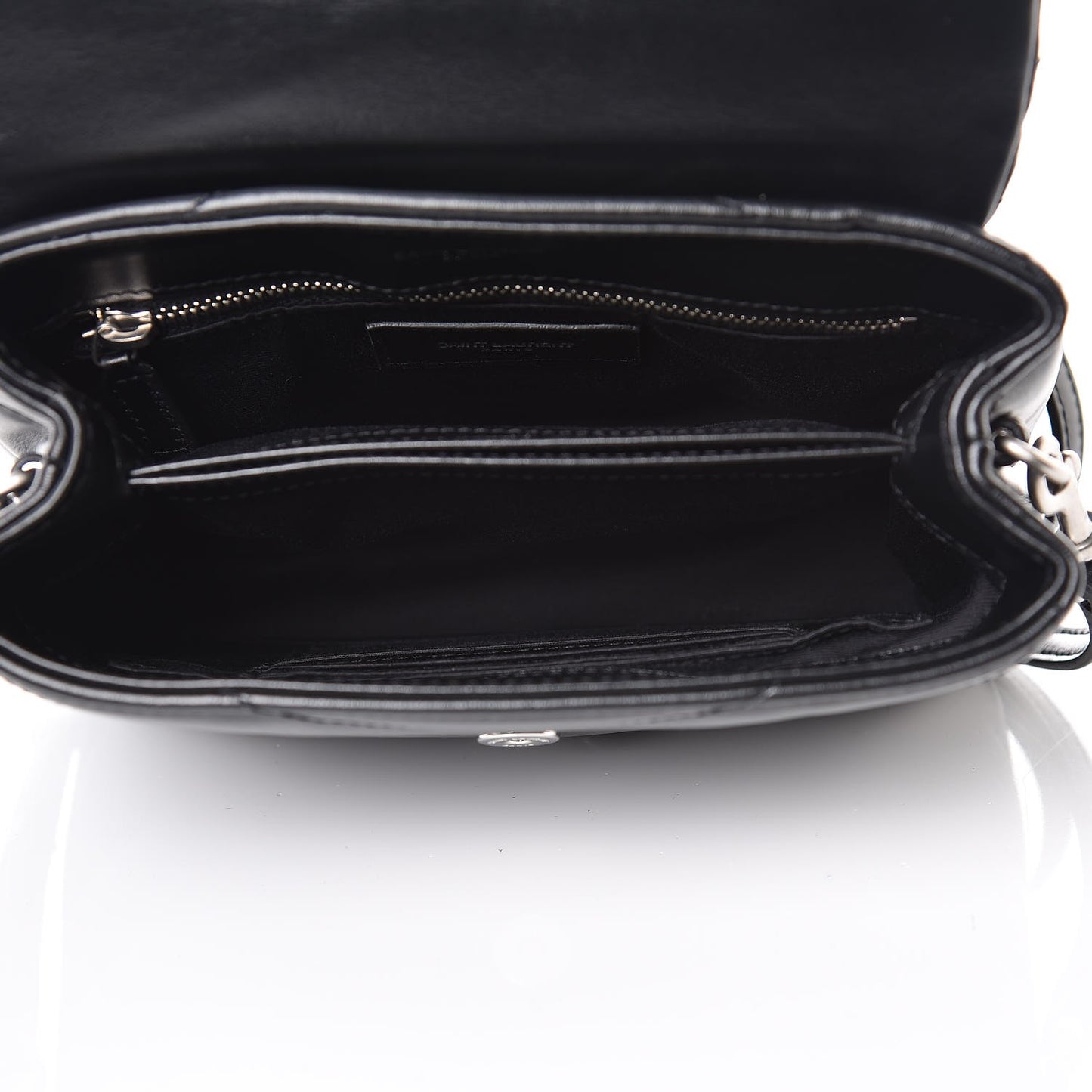 Calfskin Y Quilted Monogram Toy Loulou Crossbody Bag Black