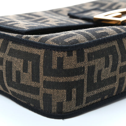 Fendi Fabric Jacquard FF 1974 Medium Baguette Tobacco Moro Black 9 of 10