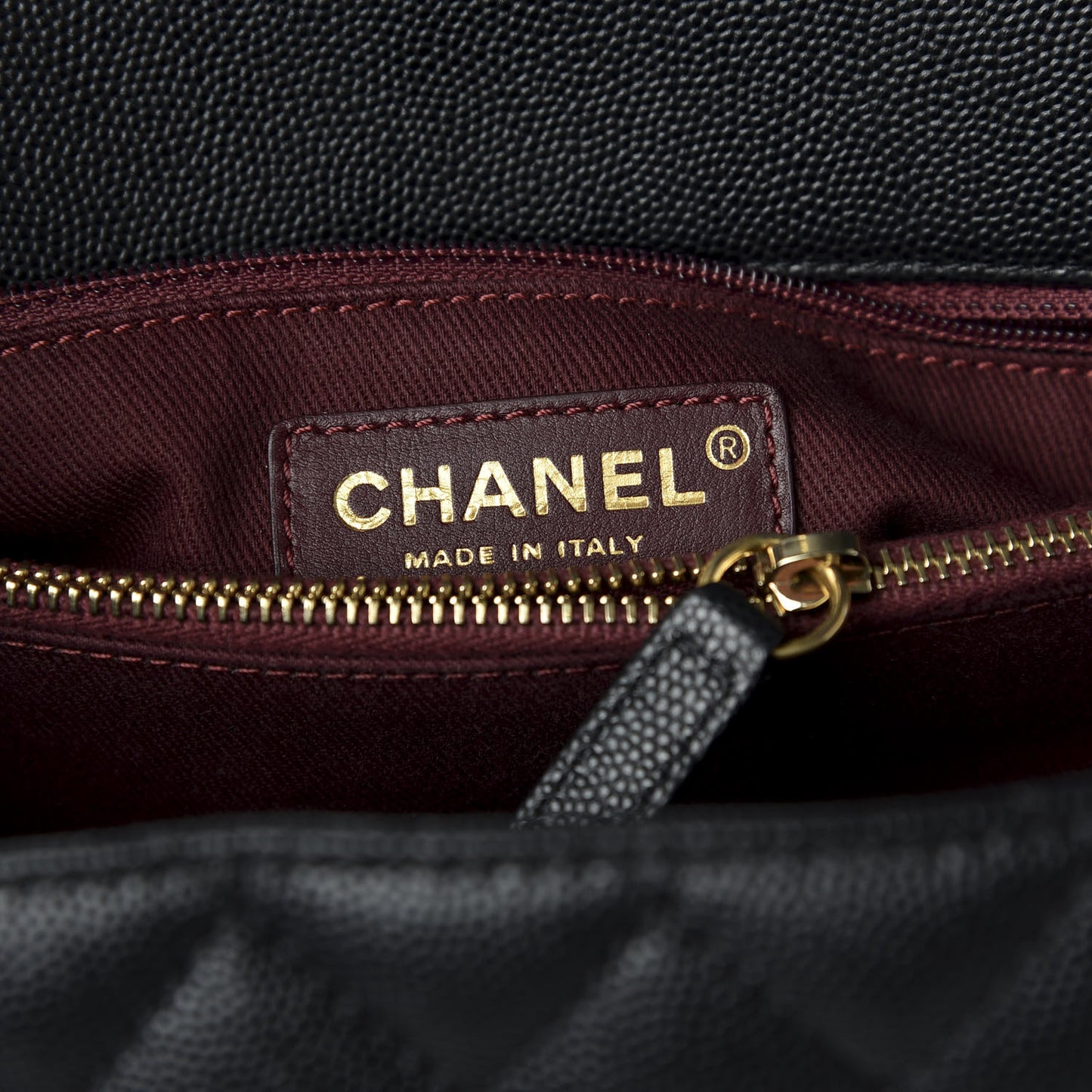 Caviar Quilted Medium Coco Handle Flap Black