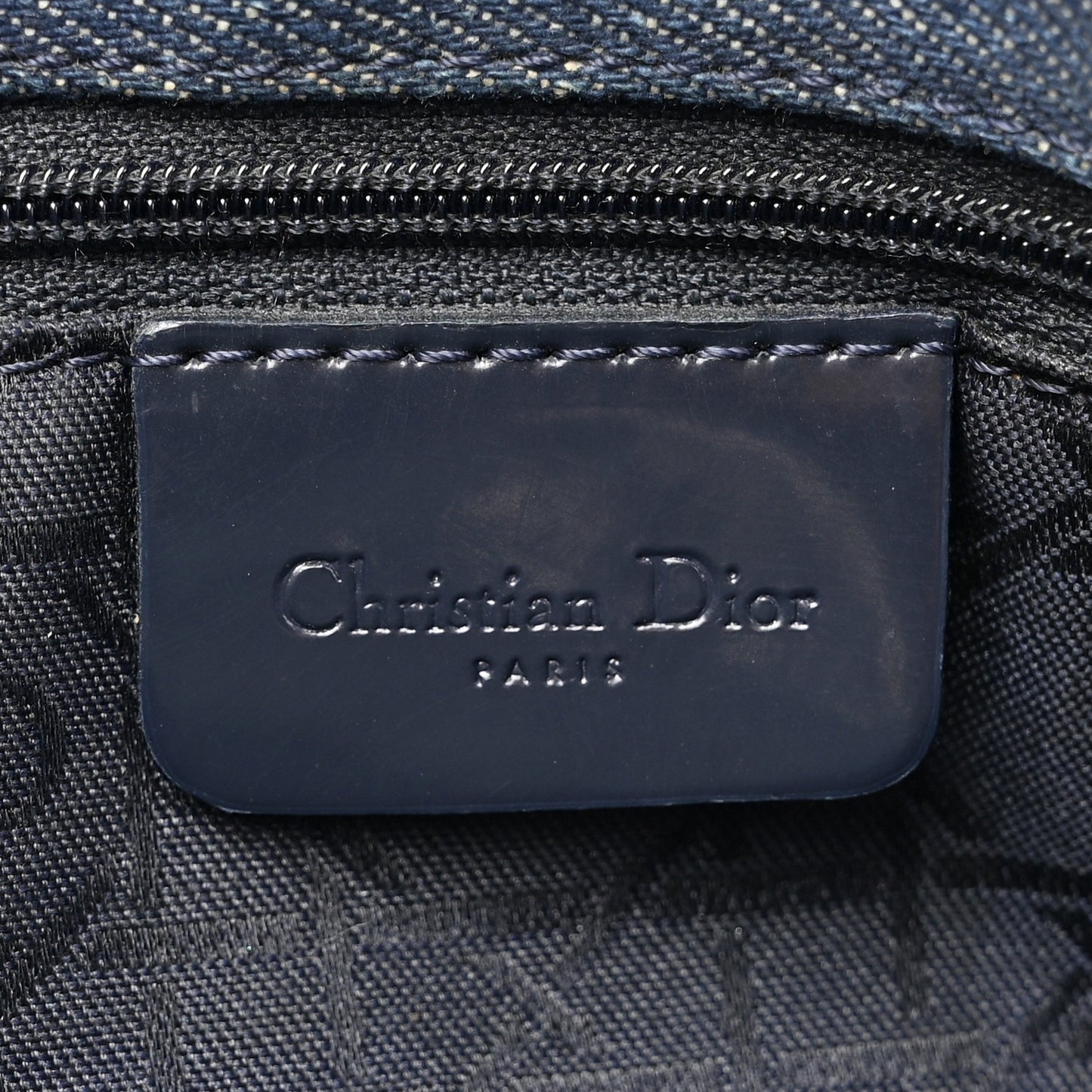 Denim Cannage Large Lady Dior Blue