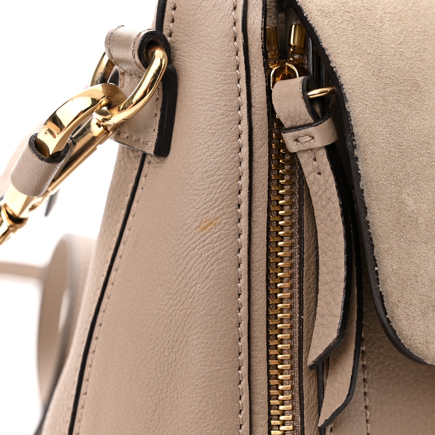 Chloe Suede Calfskin Mini Faye Backpack Motty Grey 14 of 16