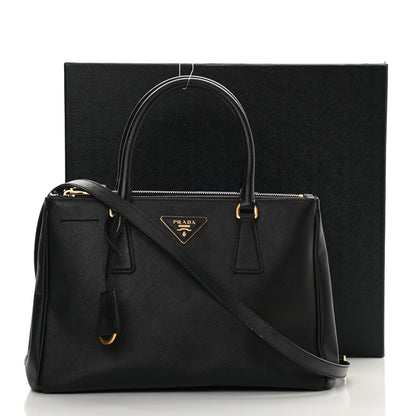 Prada Saffiano Small Galleria Double Zip Tote Black 35 of 35