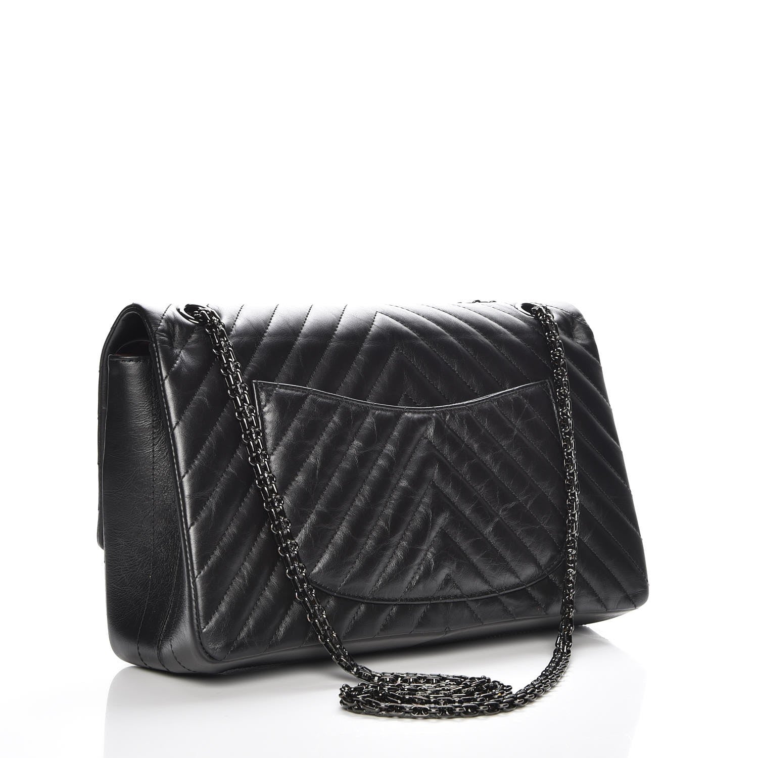 Chanel Aged Calfskin Chevron 2.55 Reissue 226 So Black 3 of 8