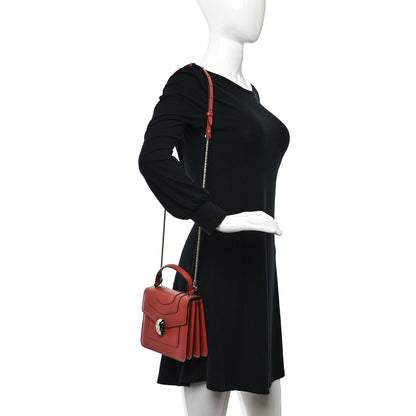 Bulgari Calfskin Serpenti Forever Top Handle Reef Coral 2 of 12