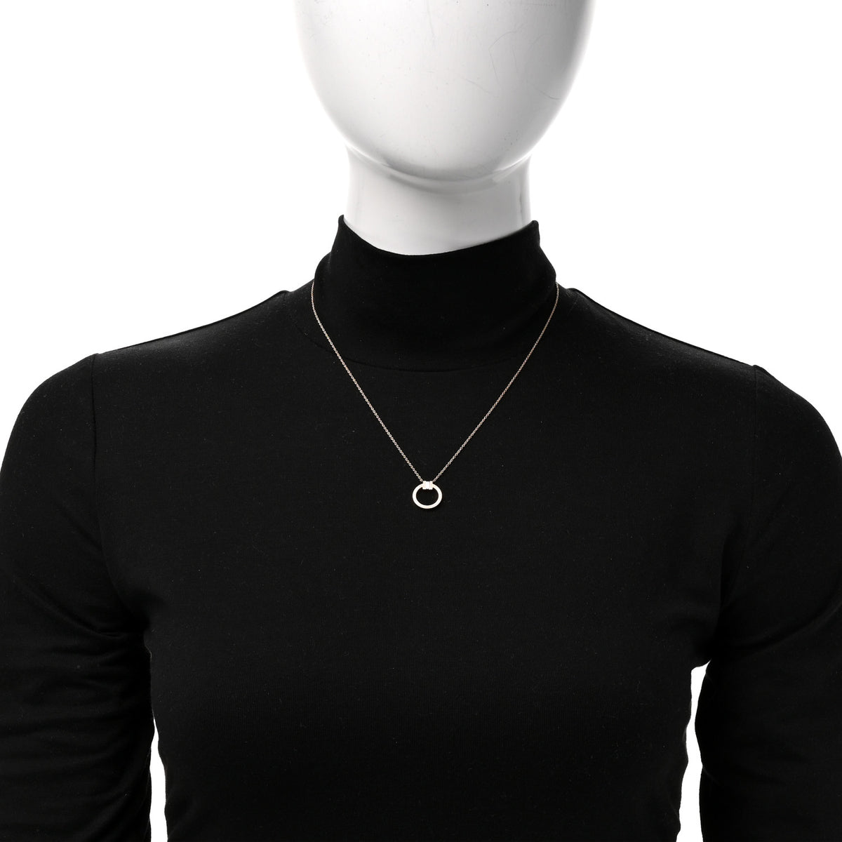 18K Rose Gold Diamond T Baguette Pave Pendant Necklace