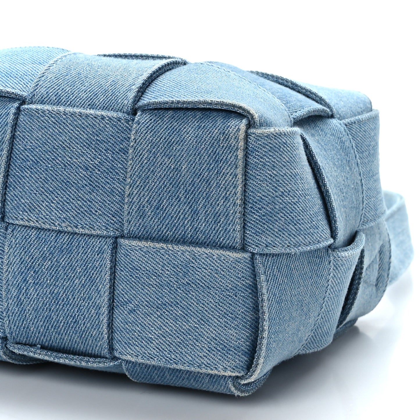Denim Maxi Intrecciato Brick Cassette Bag Indigo