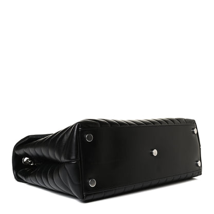 Saint Laurent Calfskin Y Quilted Monogram Large Loulou Chain Satchel Black 4 of 13