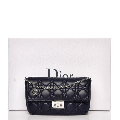 Christian Dior Lambskin Cannage Miss Dior Promenade Pouch Navy Blue 8 of 8