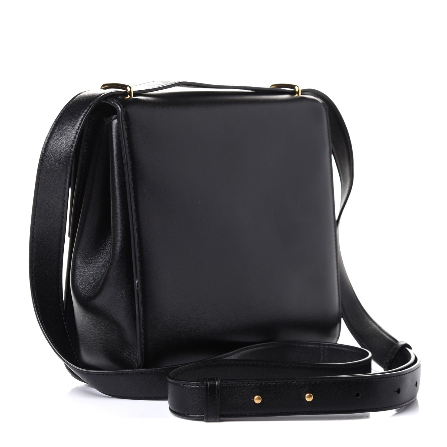 Box Calfskin Nappa Clip Bag Black