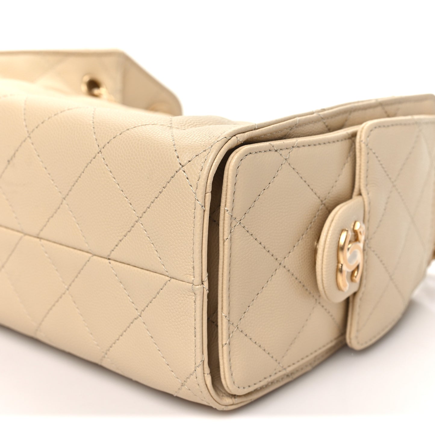 Caviar Quilted Mini Chanel 25 Handbag Beige