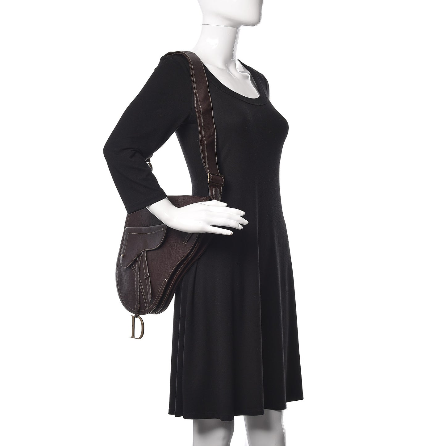 Calfskin Baudrier Saddle Bag Brown