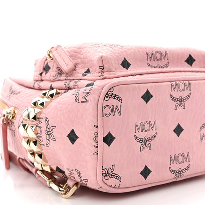 MCM Visetos Side Stud X-Mini Stark Bebe Boo Backpack Soft Pink 8 of 9