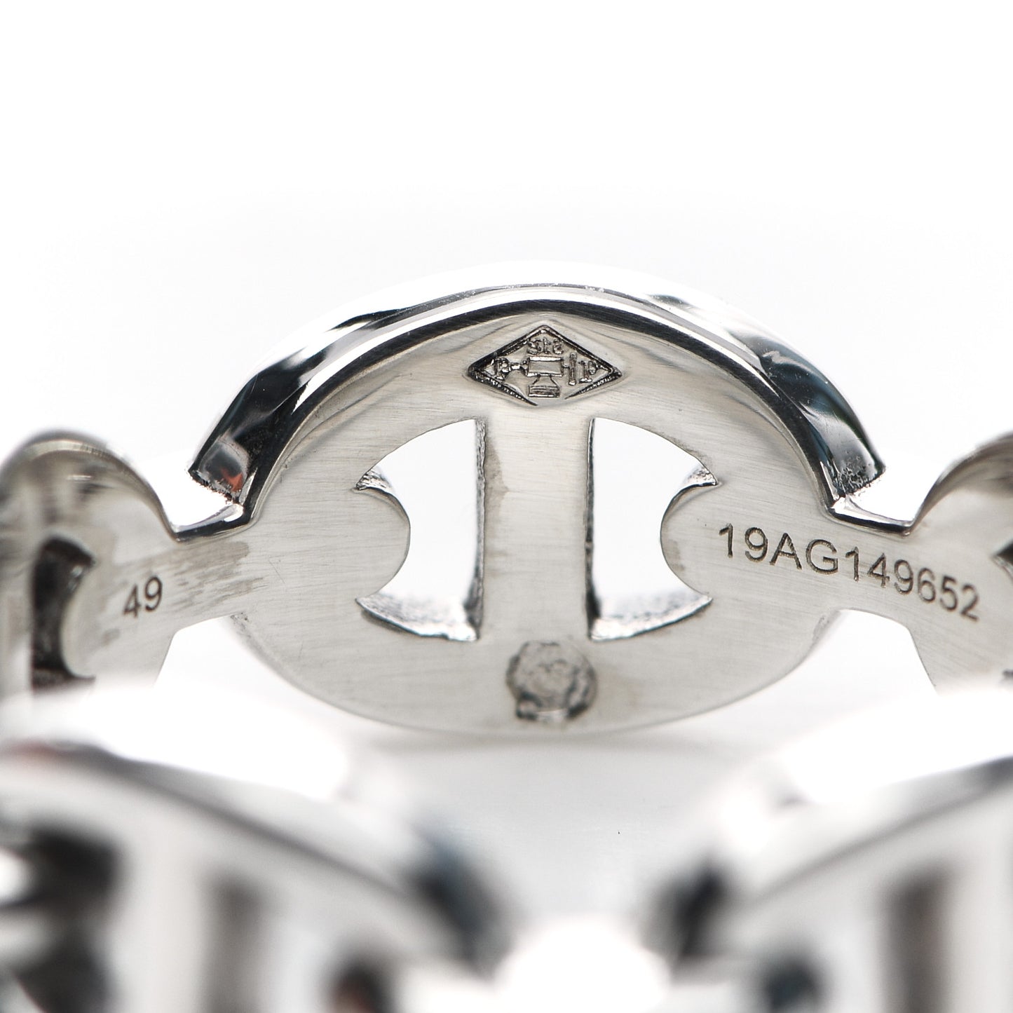 Sterling Silver PM Chaine d'Ancre Enchainee Band Ring 49 5