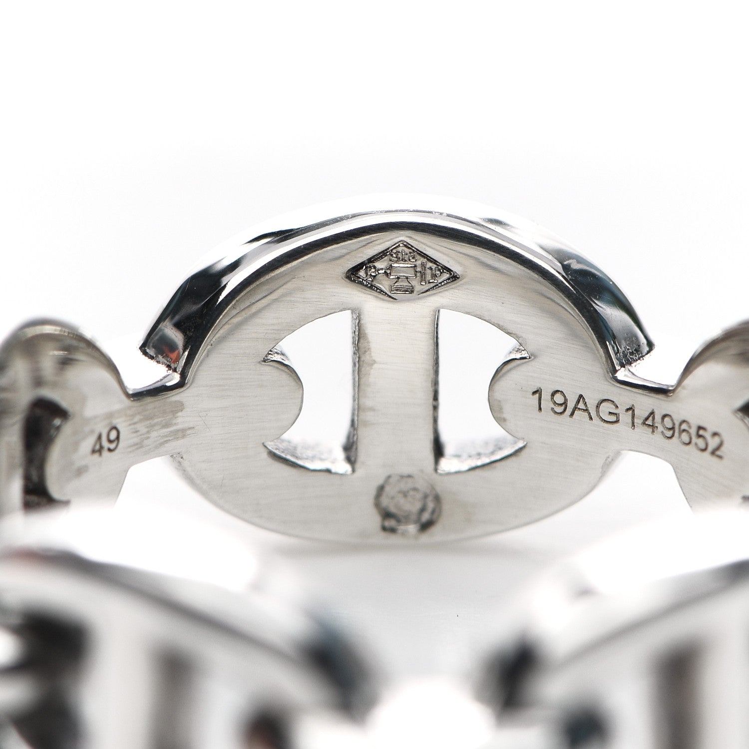 Hermes Sterling Silver PM Chaine d'Ancre Enchainee Band Ring 49 5 5 of 6