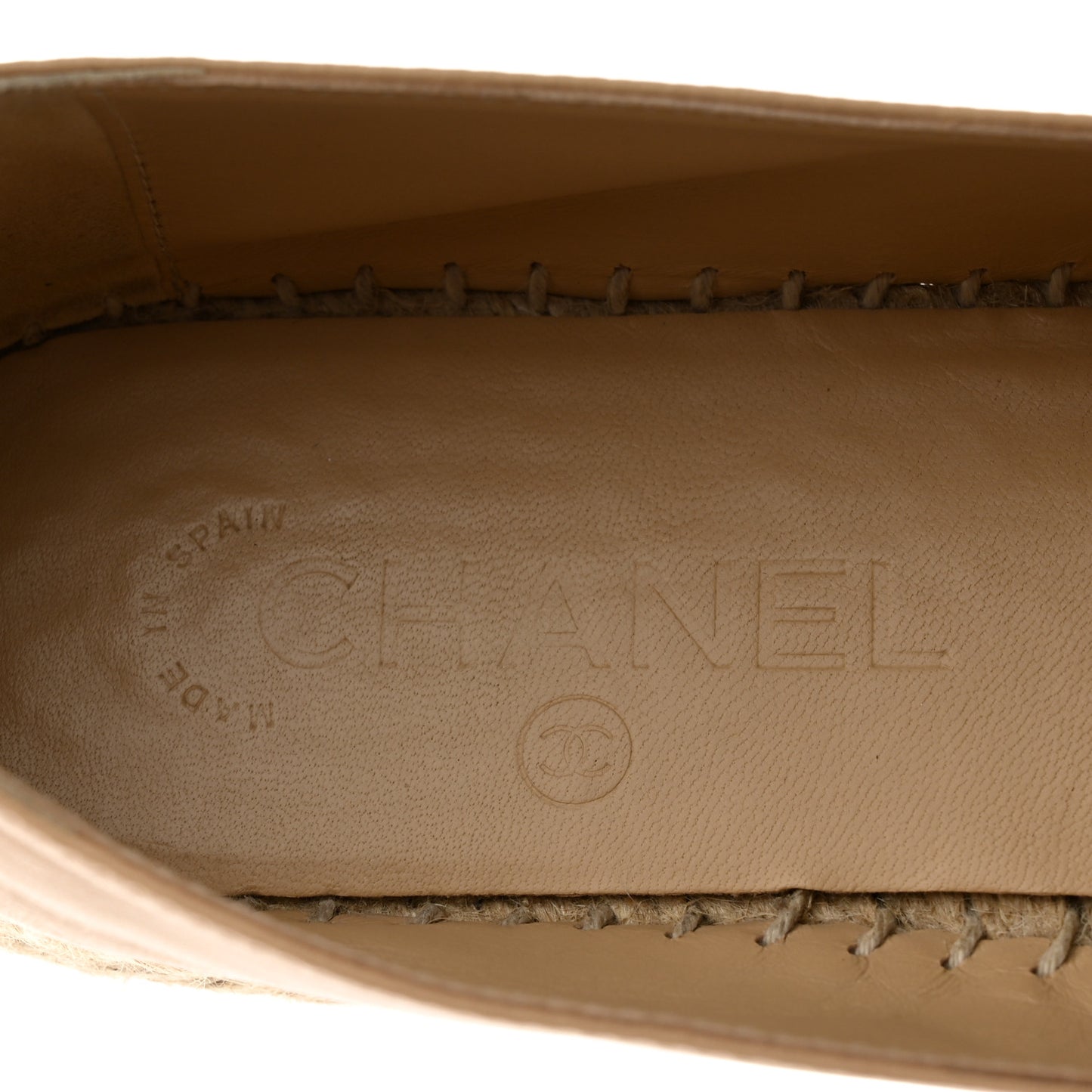 Lambskin CC Espadrilles 38 Beige Black