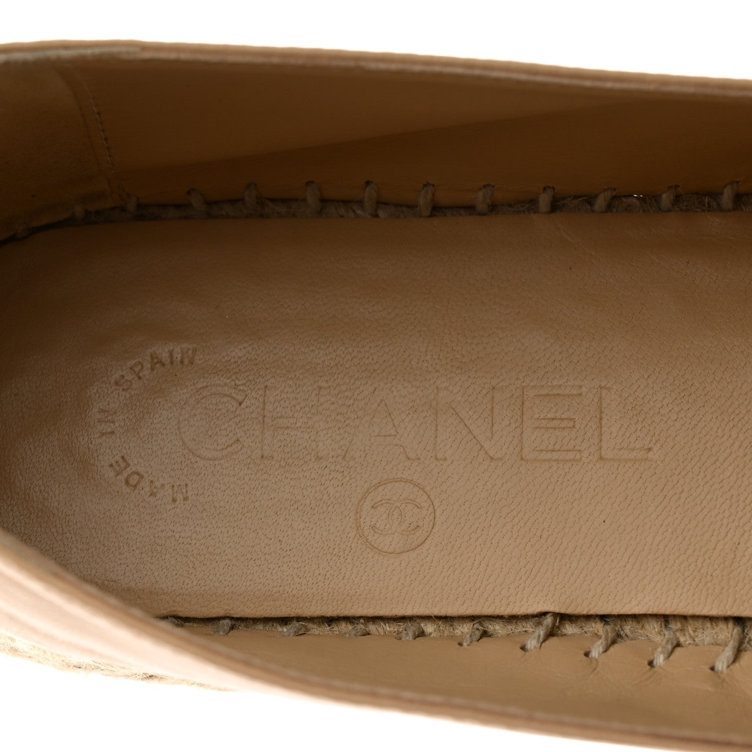Chanel Lambskin CC Espadrilles 38 Beige Black 6 of 9