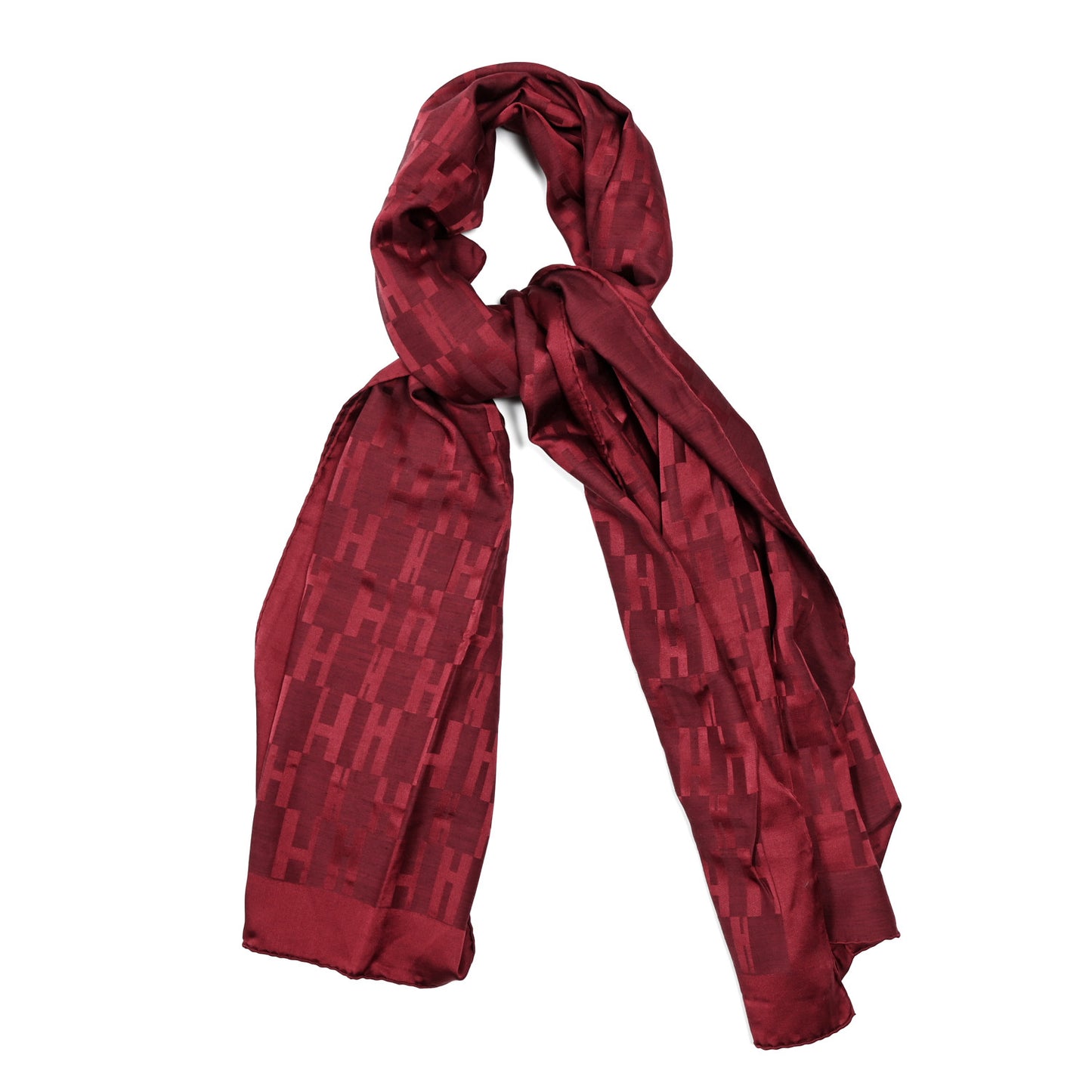 Silk Wool Faconnee Grand H Scarf