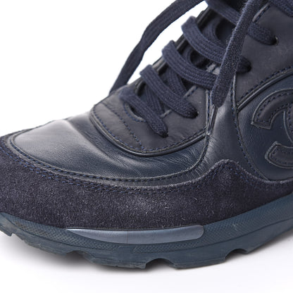 Chanel Suede Calfskin CC Sneakers 36 Blue 11 of 11