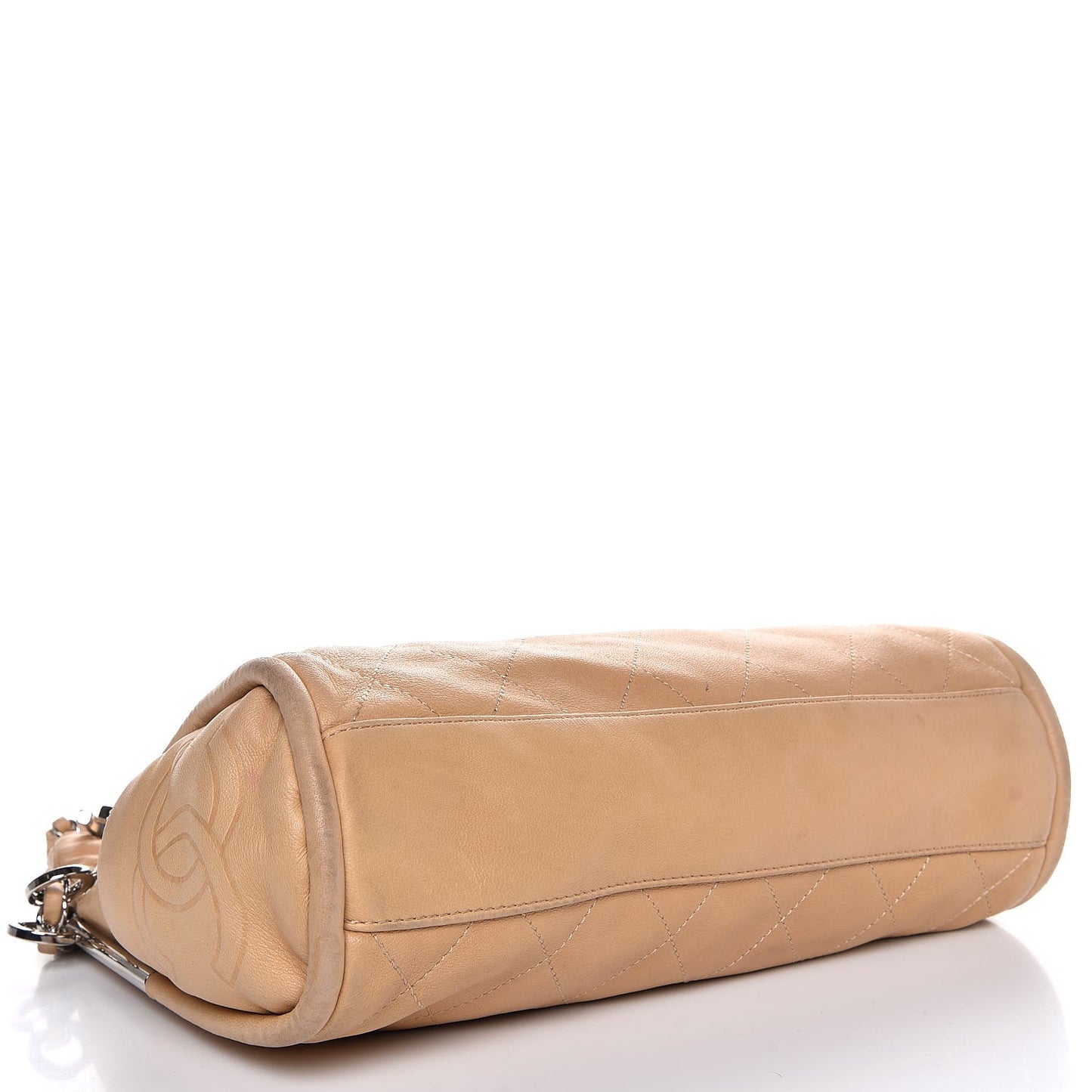 Lambskin Stitched Medium Ultimate Soft Tote Beige