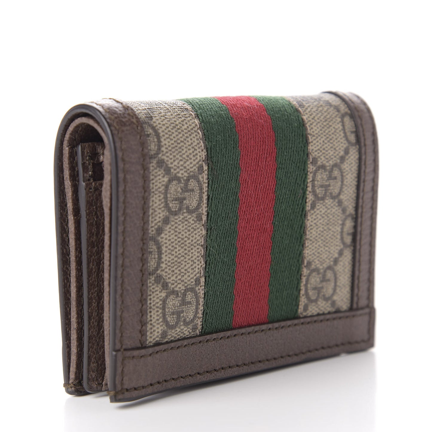 GG Supreme Monogram Web Ophidia Card Case Beige New Acero