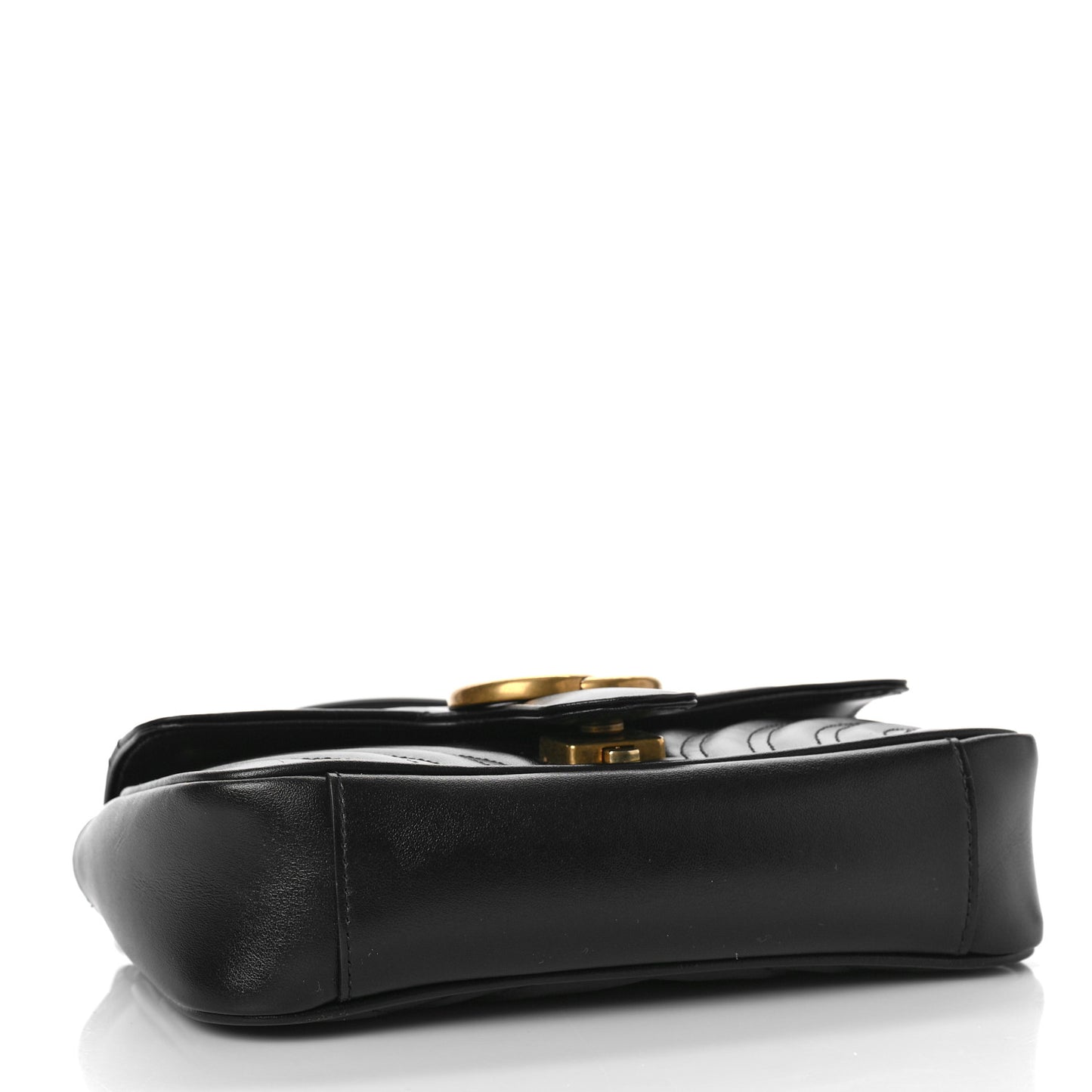Calfskin Matelasse Mini GG Marmont Shoulder Bag Black