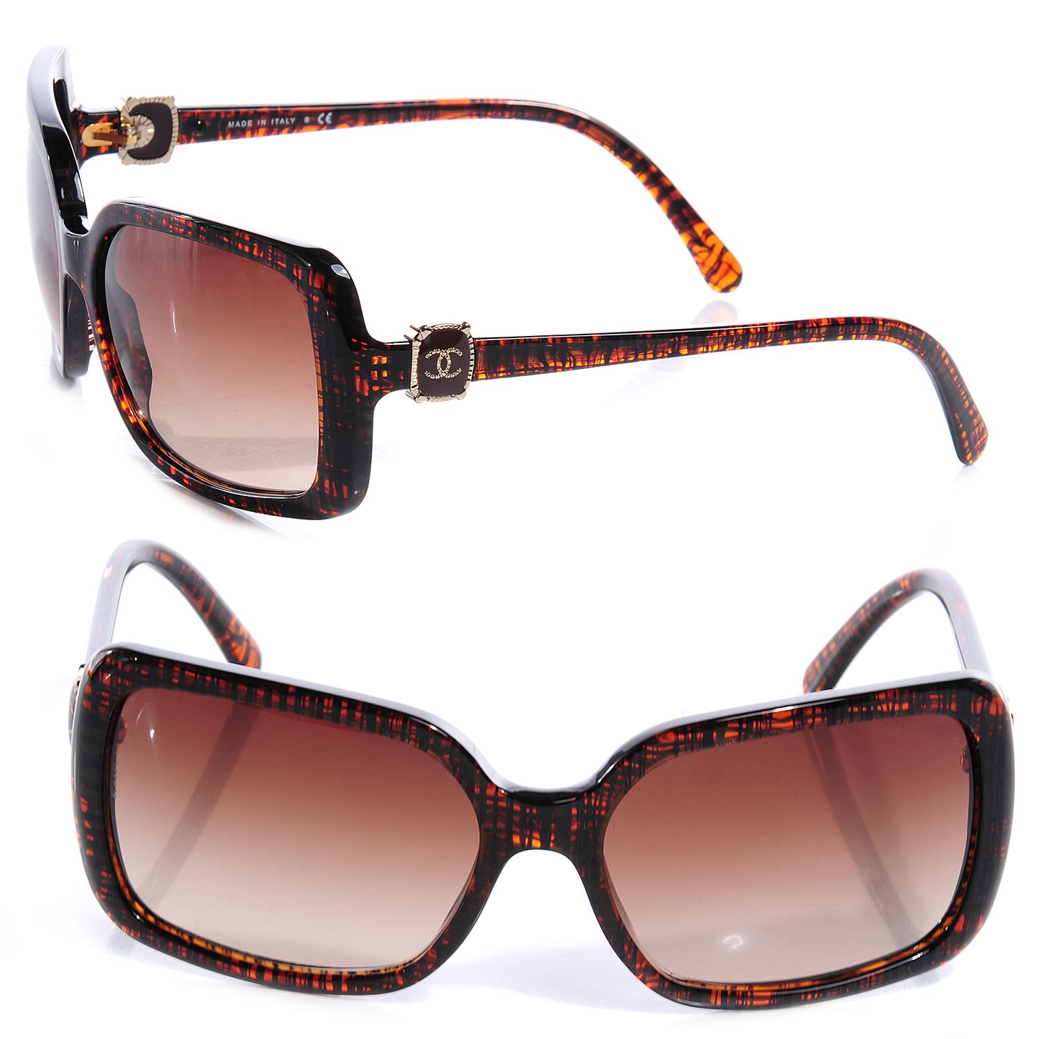 Chanel CC Tweed Effect Sunglasses 5175 Brown 1 of 5