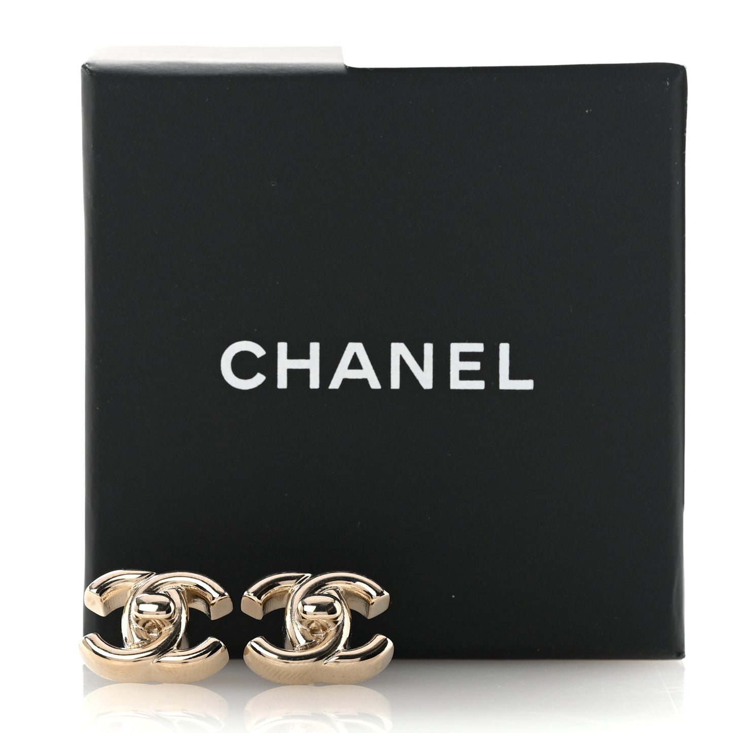 Metal CC Turnlock Earrings Gold