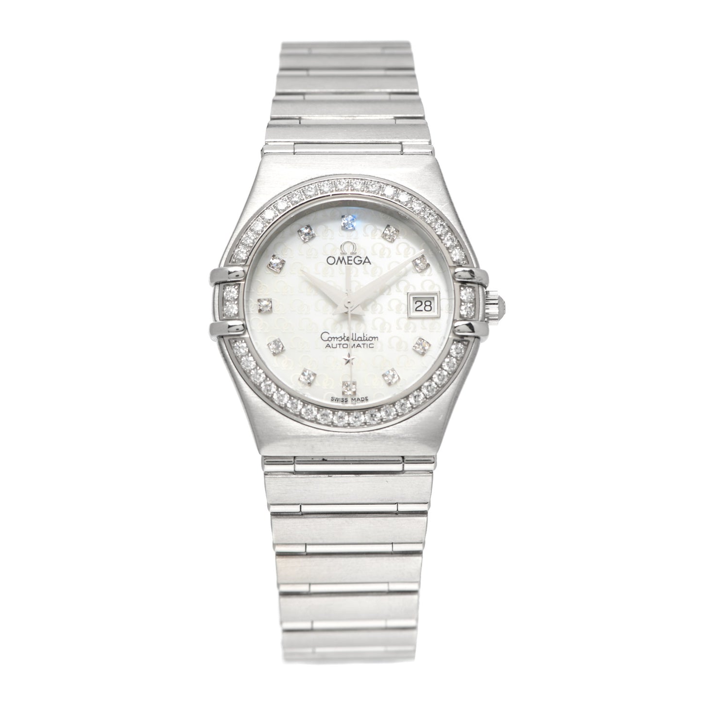 Stainless Steel Diamond Bezel Mother of Pearl 25mm Constellation Quartz Watch 1498.75.00
