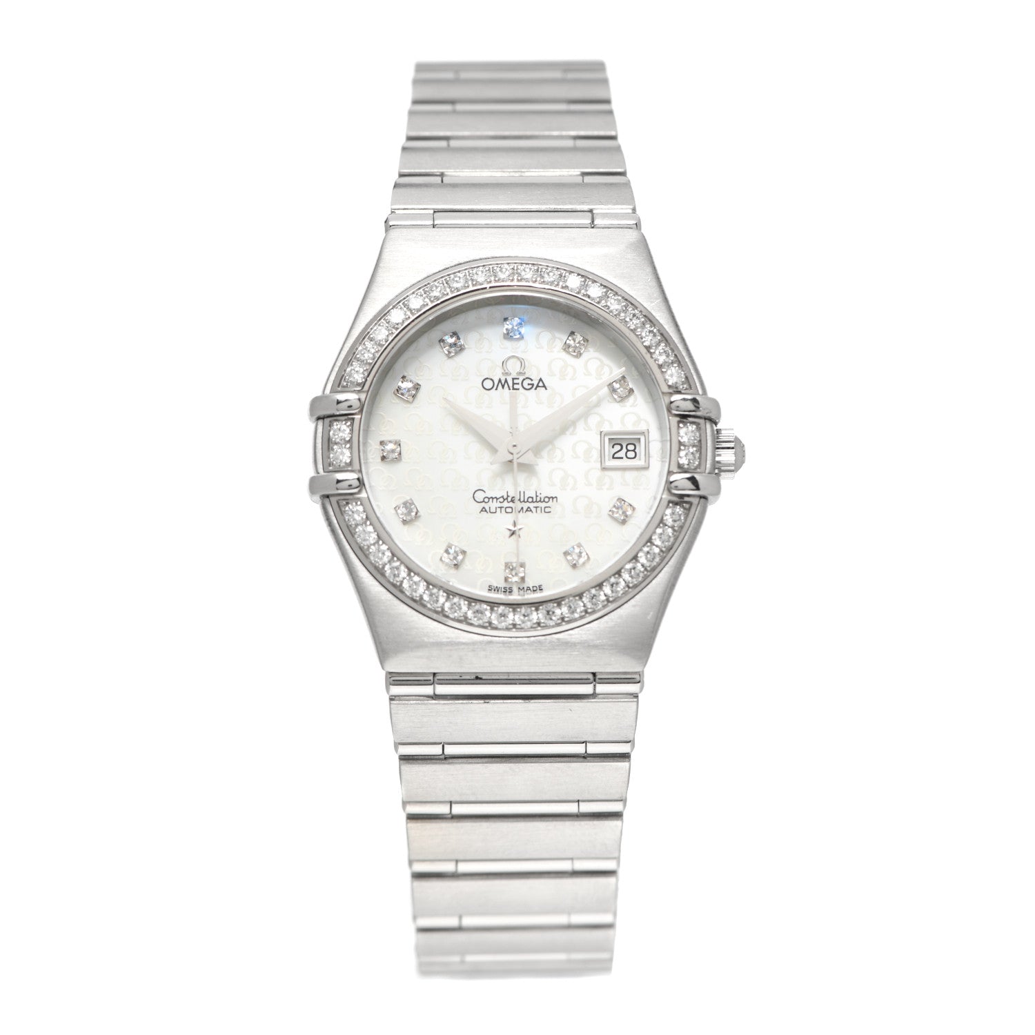 Omega Stainless Steel Diamond Bezel Mother of Pearl 25mm Constellation Quartz Watch 1498.75.00 1 of 6