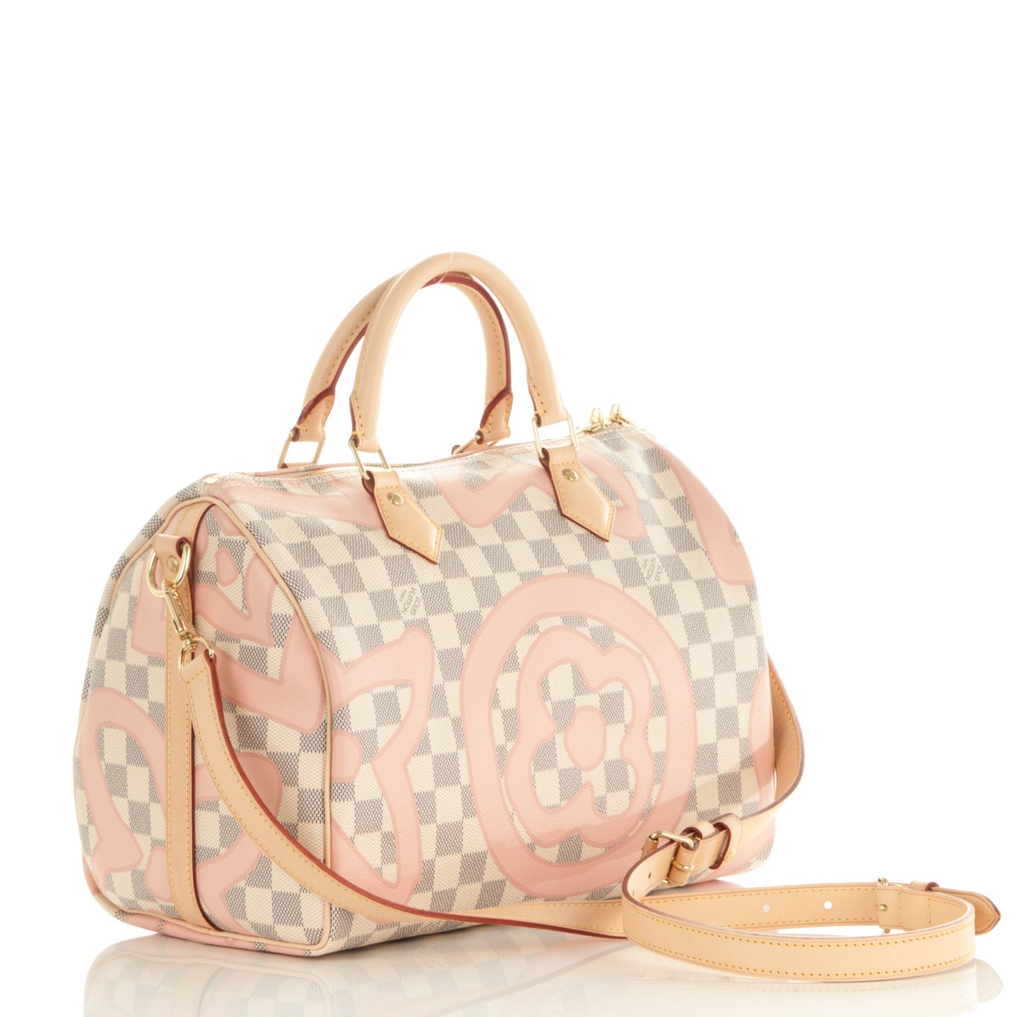 Damier Azur Tahitienne Speedy Bandouliere 30 Rose Ballerine