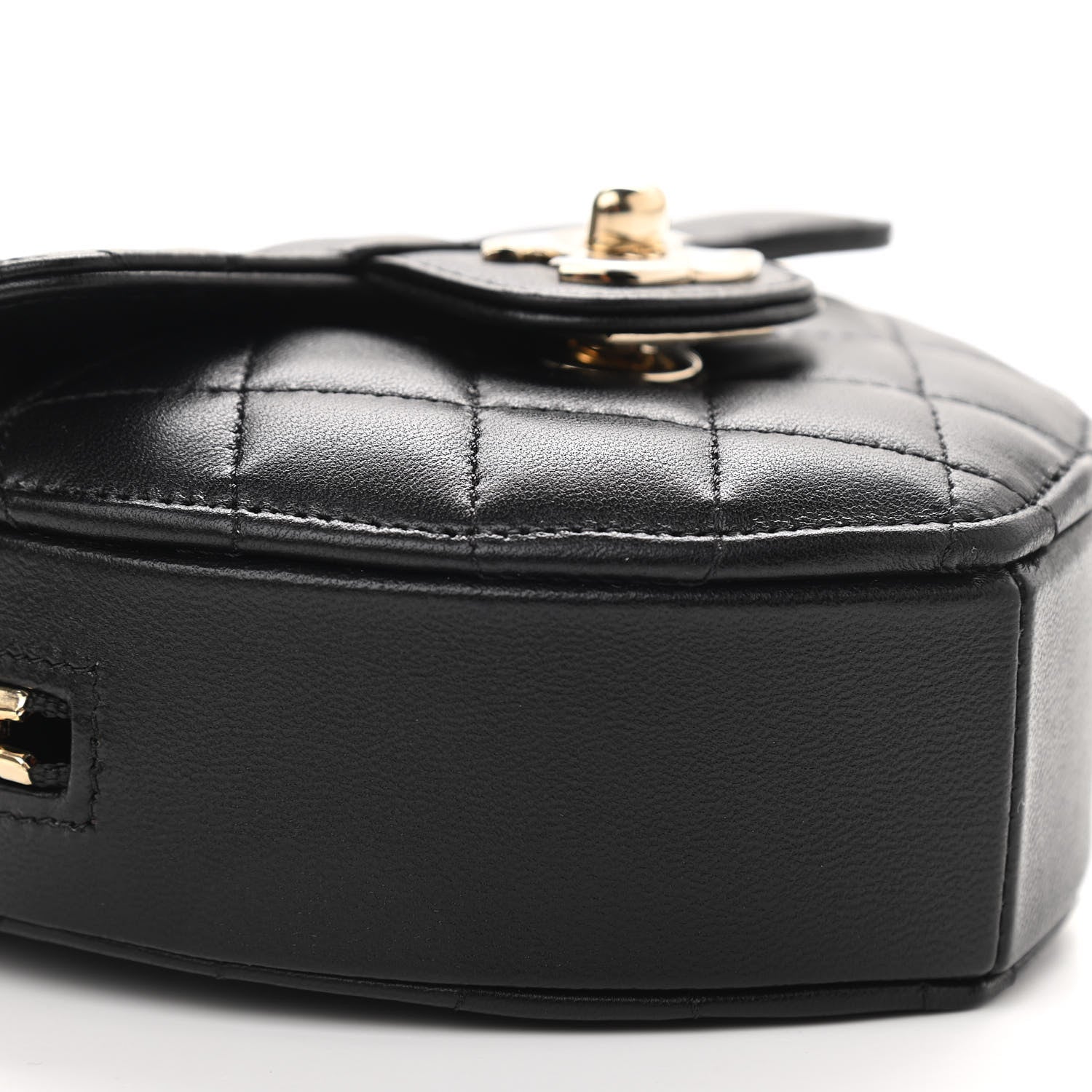 Chanel Lambskin Quilted CC In Love Heart Clutch With Chain Black 9 of 11