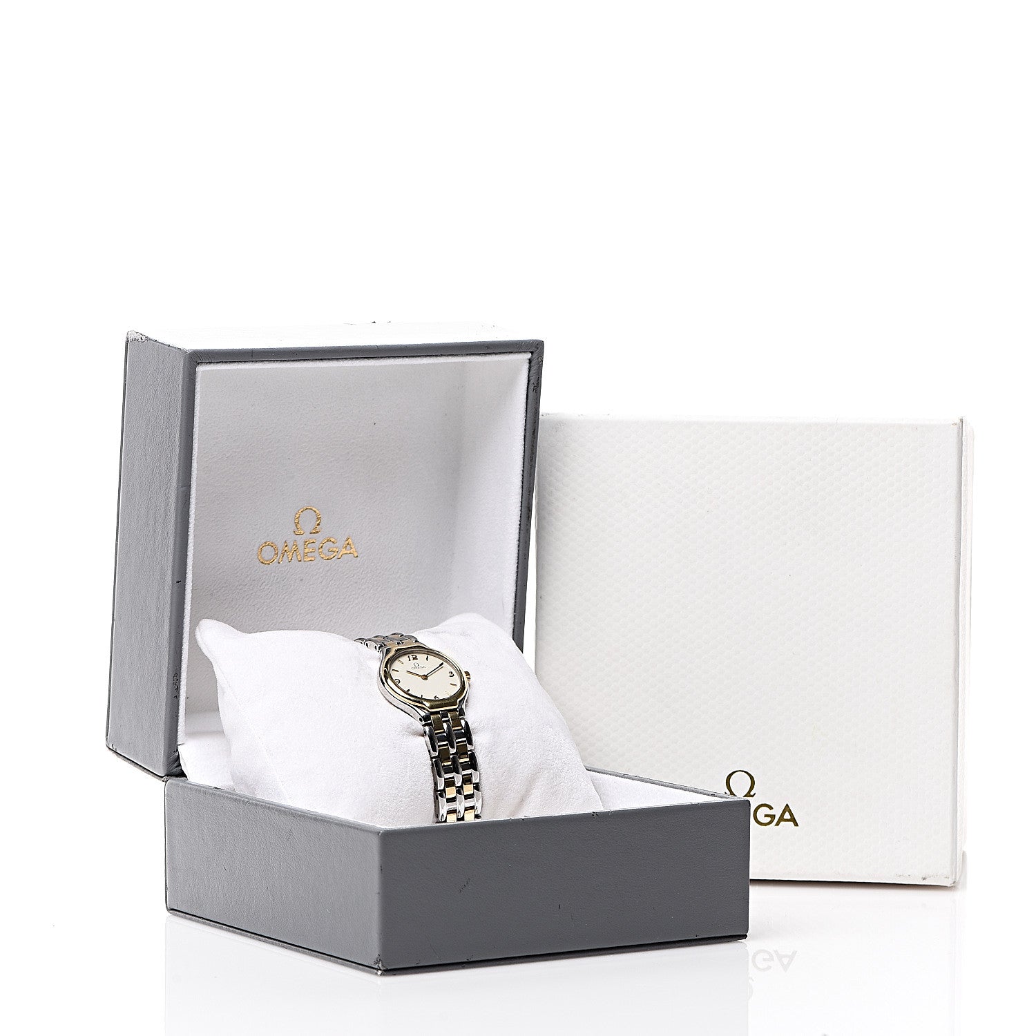 Omega Stainless Steel 18K Yellow Gold 23mm De Ville Quartz Watch White 396.1016 6 of 6