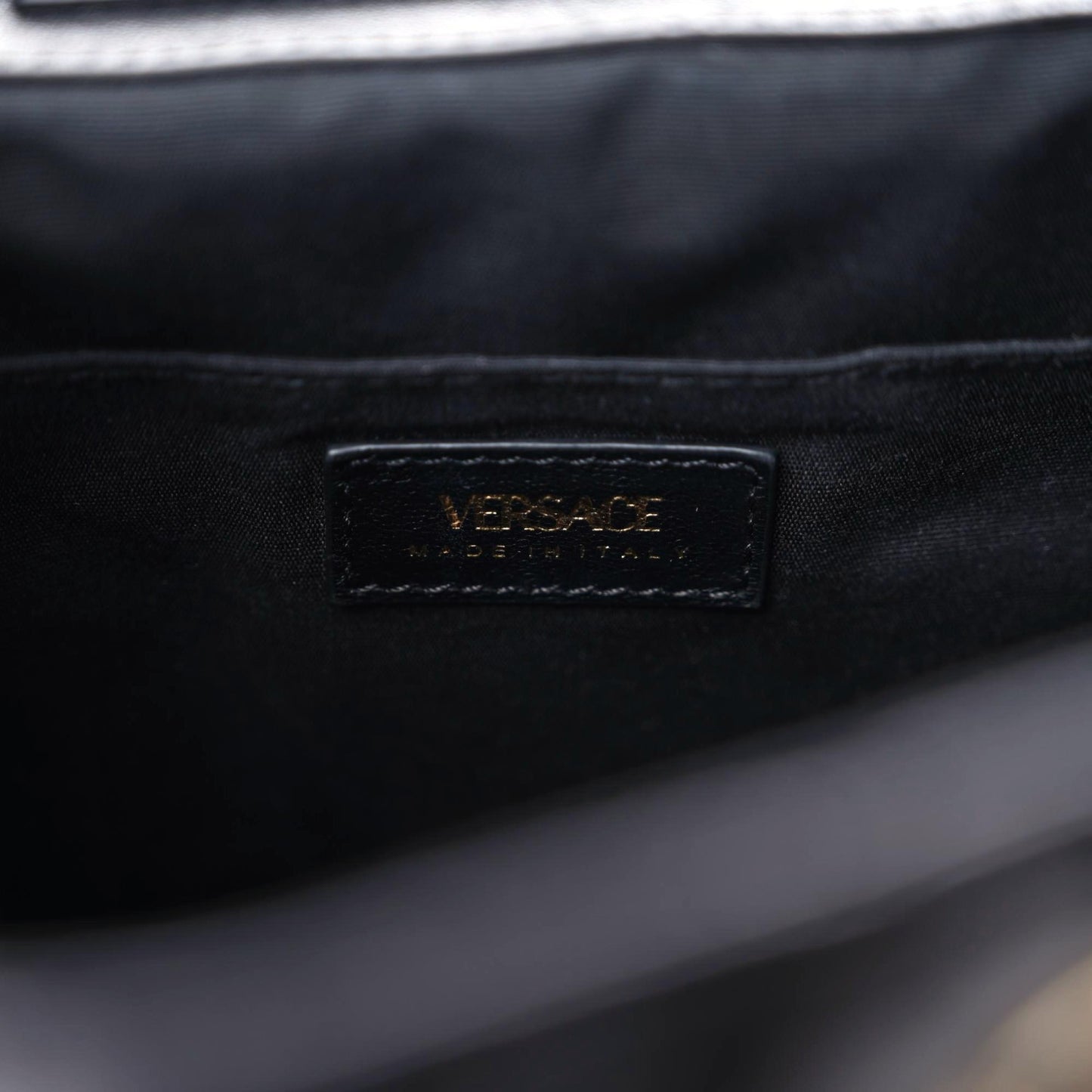 Calfskin Quilted Medusa Backpack Black