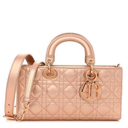Christian Dior Metallic Lambskin Cannage Medium Lady D-Joy Pink 1 of 9